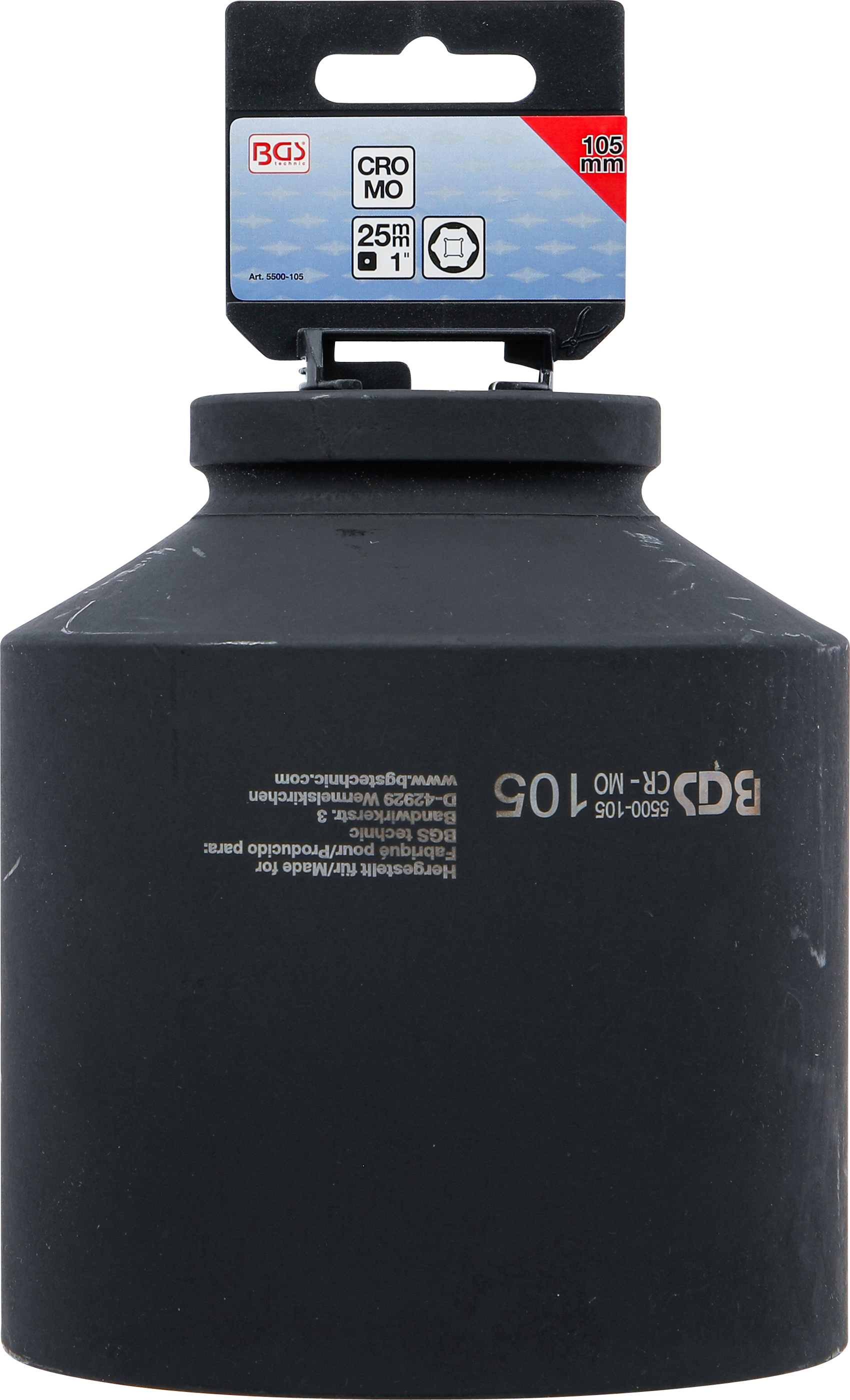 BGS Kraft-Steckschlüssel-Einsatz Sechskant, tief | Antrieb Innenvierkant 25 mm (1") | SW 105 mm