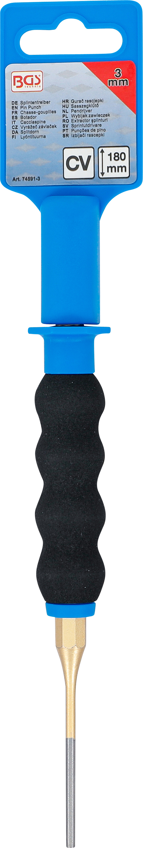 BGS Splintentreiber | mit Handschutz | 180 mm | 3 mm