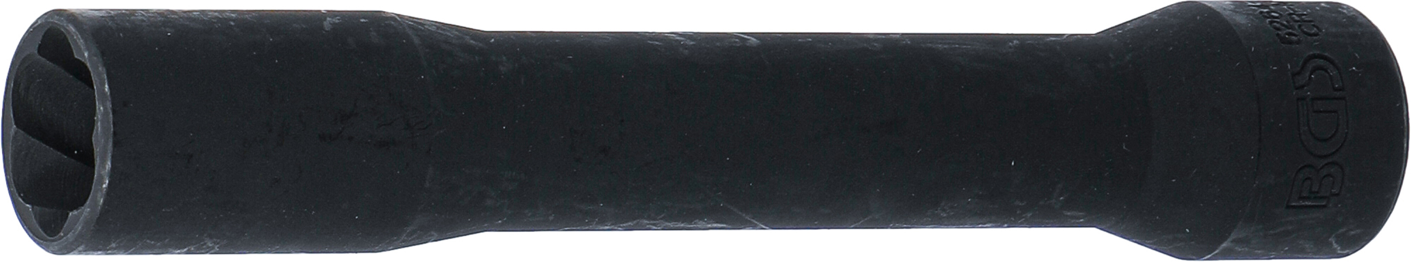 BGS Spiral-Profil-Steckschlüssel-Einsatz / Schraubenausdreher, tief | Antrieb Innenvierkant 12,5 mm (1/2") | SW 17 mm