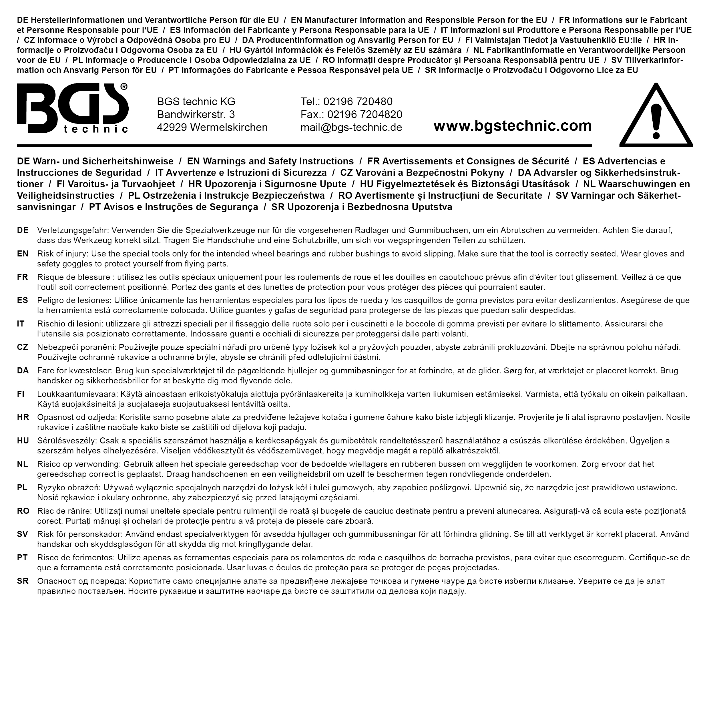 BGS Ausgleichsgetriebe-Gummibuchsen-Werkzeugsatz | für BMW