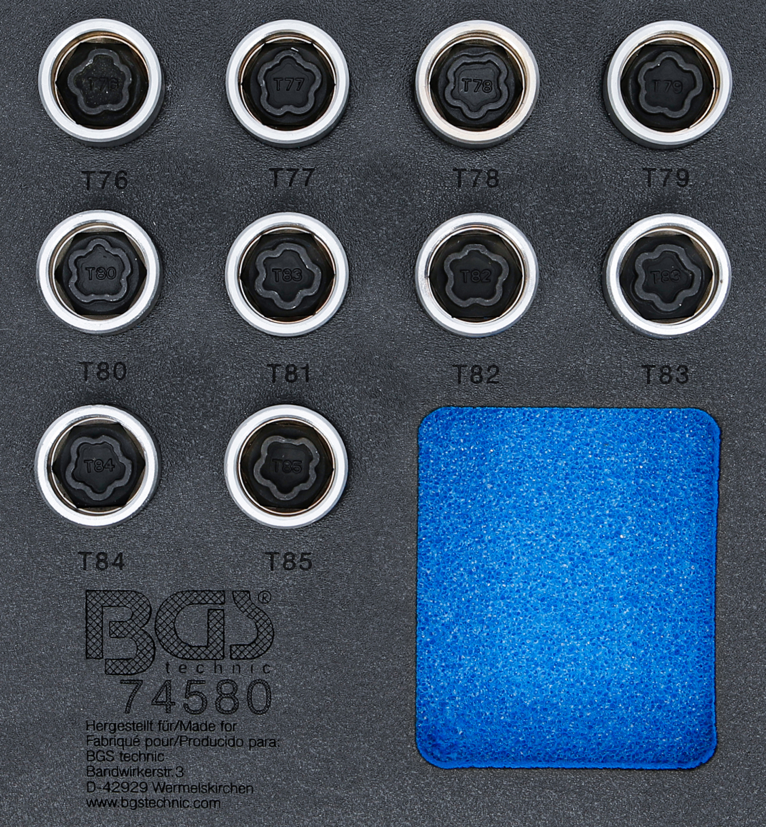 BGS Werkstattwageneinlage 1/6: Felgenschloss-Werkzeug-Satz für Tesla | 10-tlg.