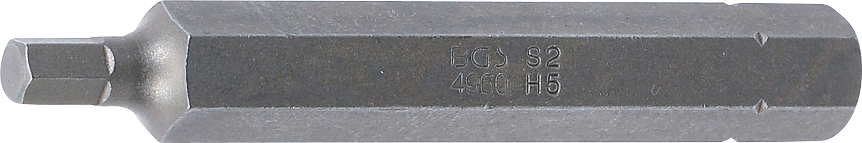 BGS Bit | Länge 75 mm | Antrieb Außensechskant 10 mm (3/8") | Innensechskant 5 mm