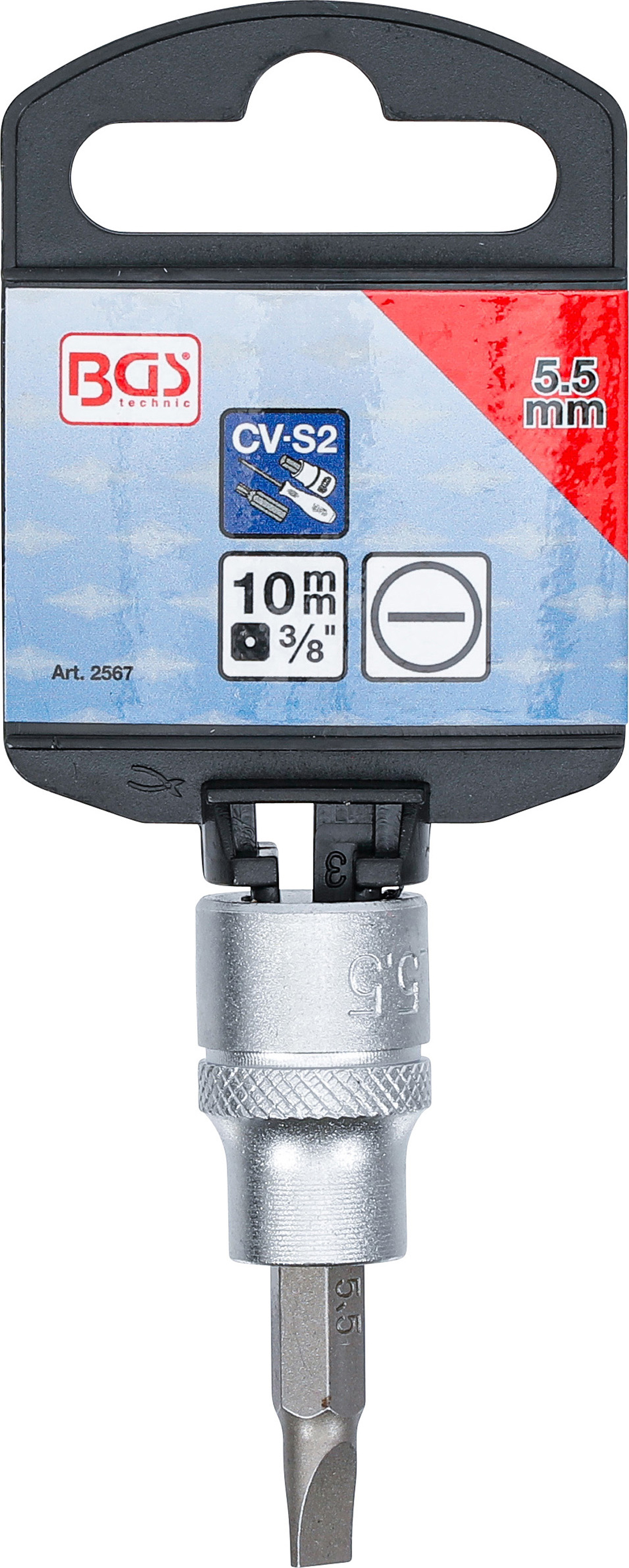 BGS Bit-Einsatz | Antrieb Innenvierkant 10 mm (3/8") | Schlitz 5,5 mm