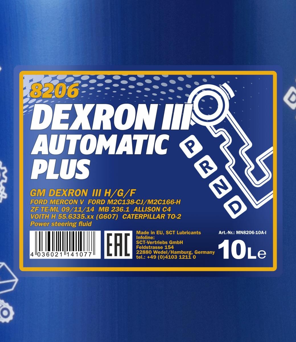Mannol 8206 ATF Dexron III Automatic Plus DIII 10 Liter