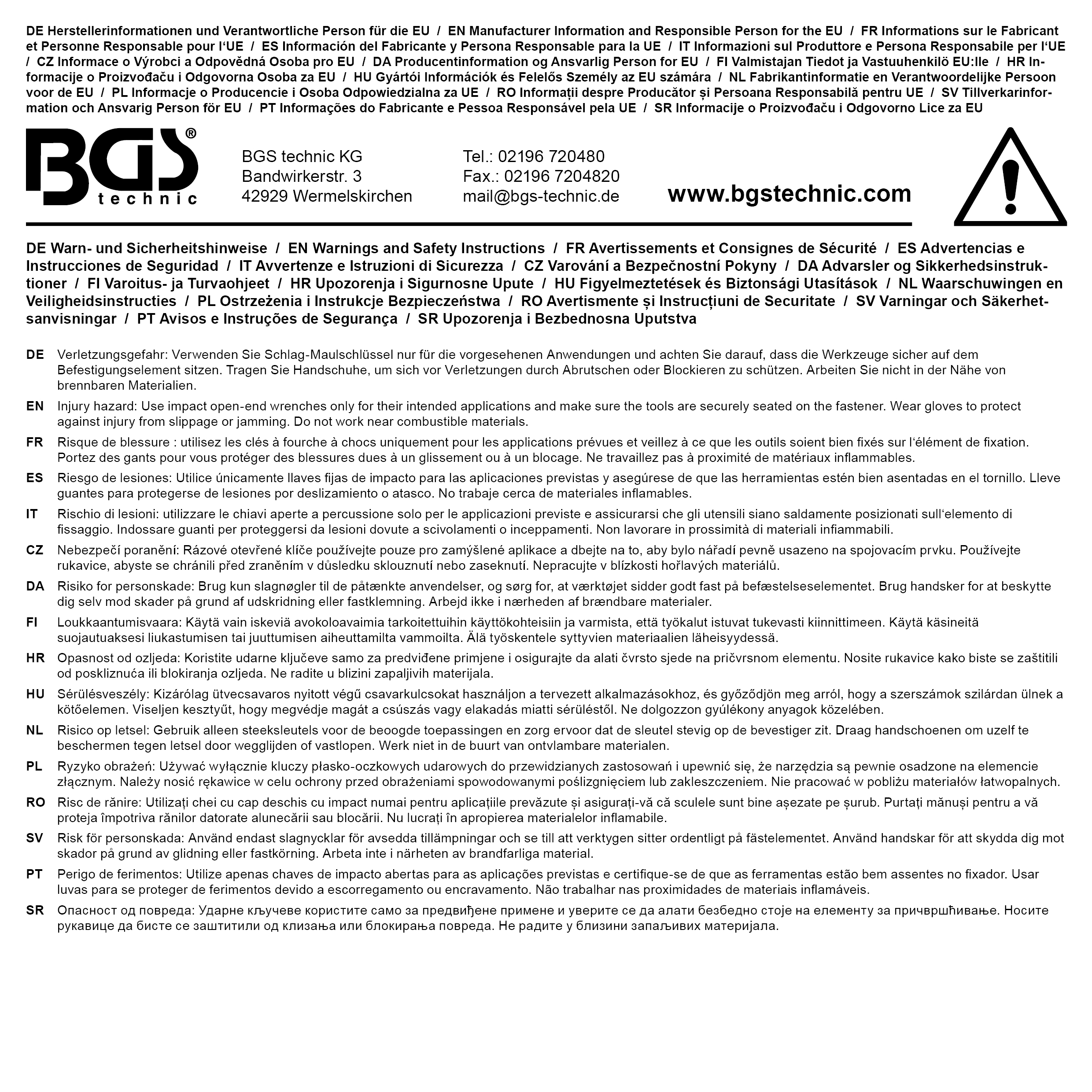 BGS Schlag-Maulschlüssel | SW 95 mm