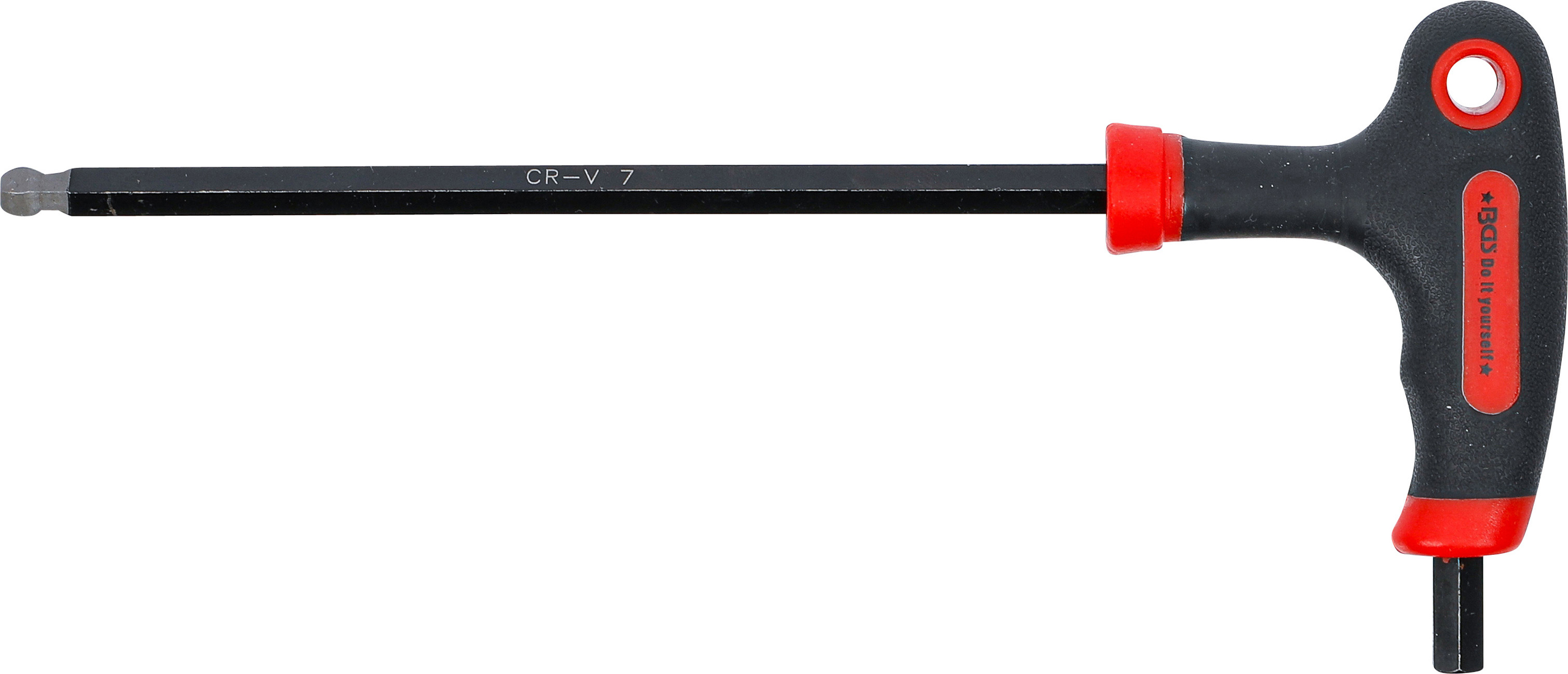 BGS Schraubendreher mit T-Griff und seitlicher Klinge | Innensechskant / Innensechskant mit Kugelkopf 7 mm