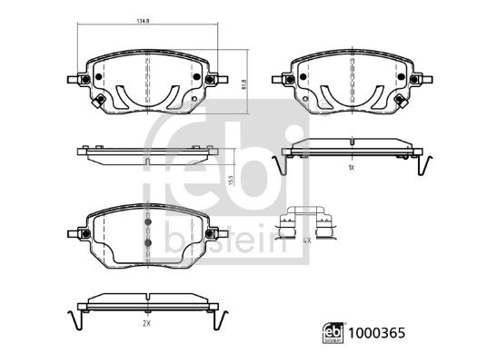 Bremsbelagsatz, Scheibenbremse