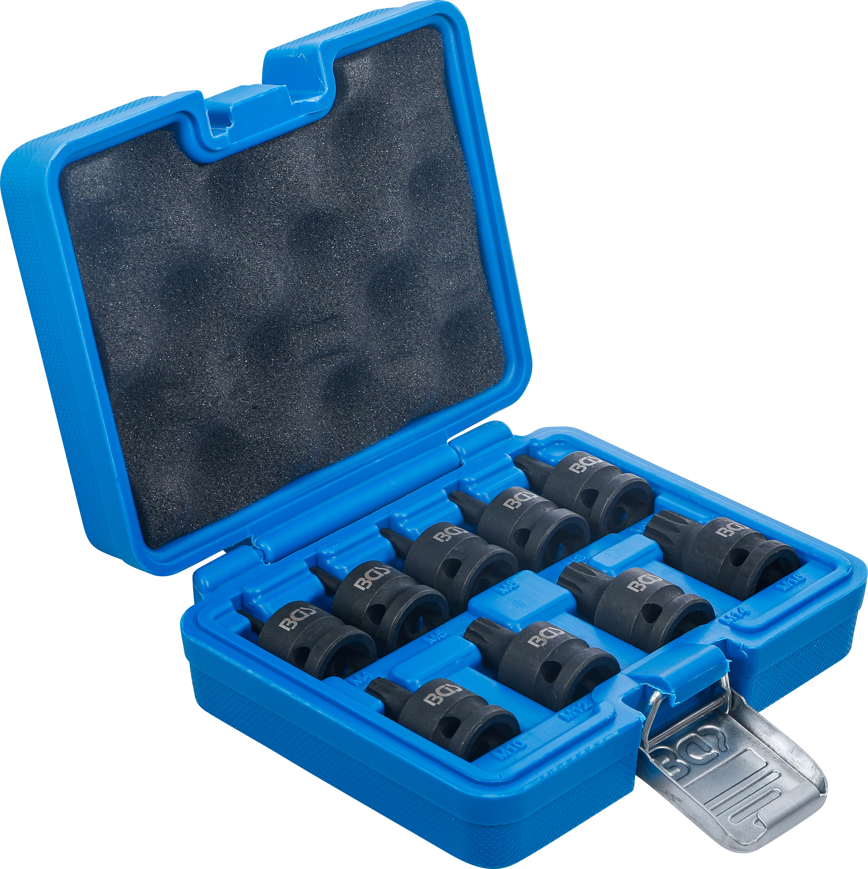 BGS Kraft-Bit-Einsatz-Satz | Antrieb Innenvierkant 12,5 mm (1/2") | Innenvielzahn (für XZN) M4 - M16 | 9-tlg.