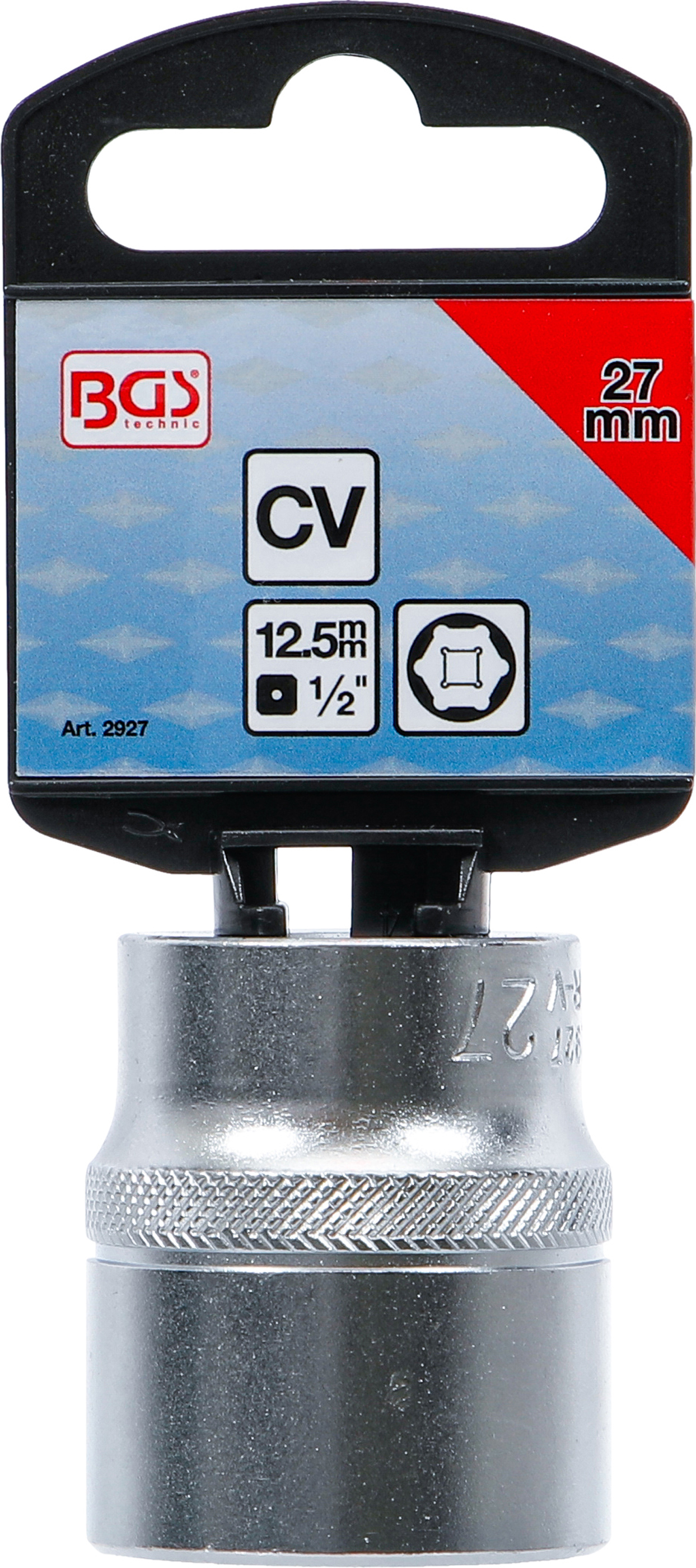 BGS Steckschlüssel-Einsatz Sechskant | Antrieb Innenvierkant 12,5 mm (1/2") | SW 27 mm