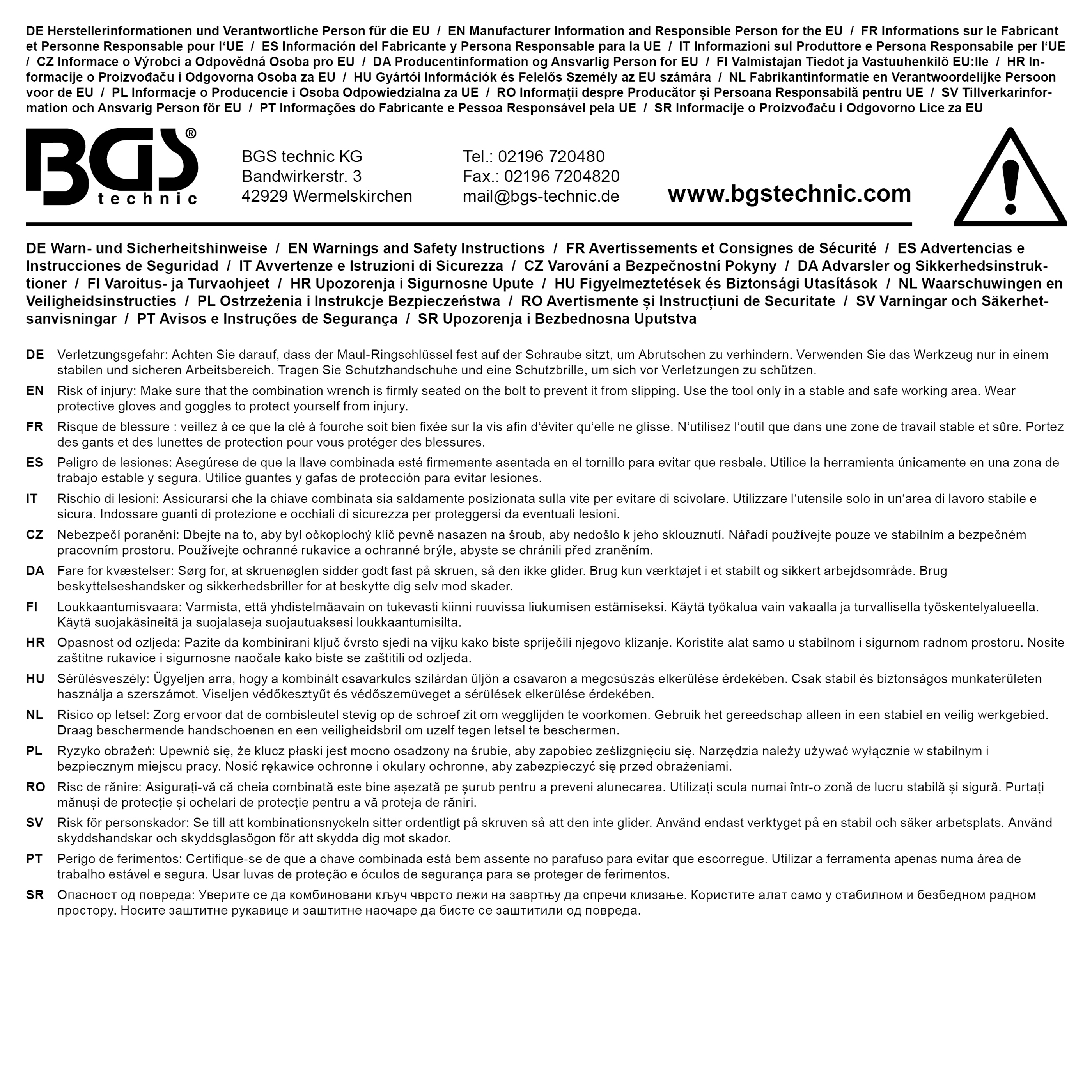 BGS Leertasche für Art. 1198