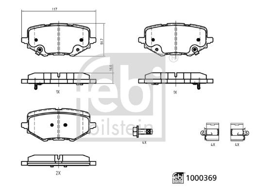 Bremsbelagsatz, Scheibenbremse