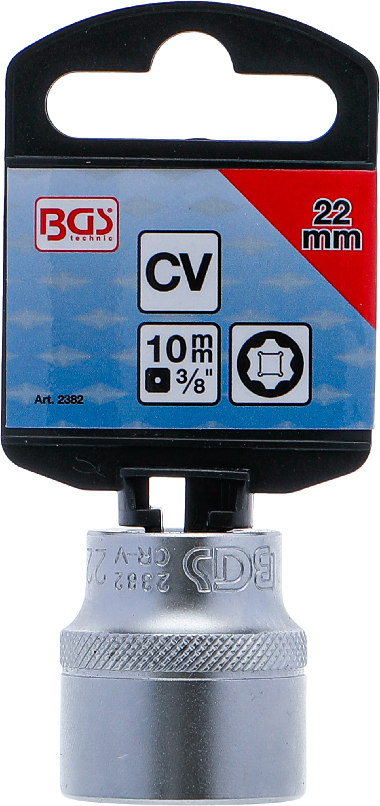 BGS Steckschlüssel-Einsatz Super Lock | Antrieb Innenvierkant 10 mm (3/8") | SW 22 mm