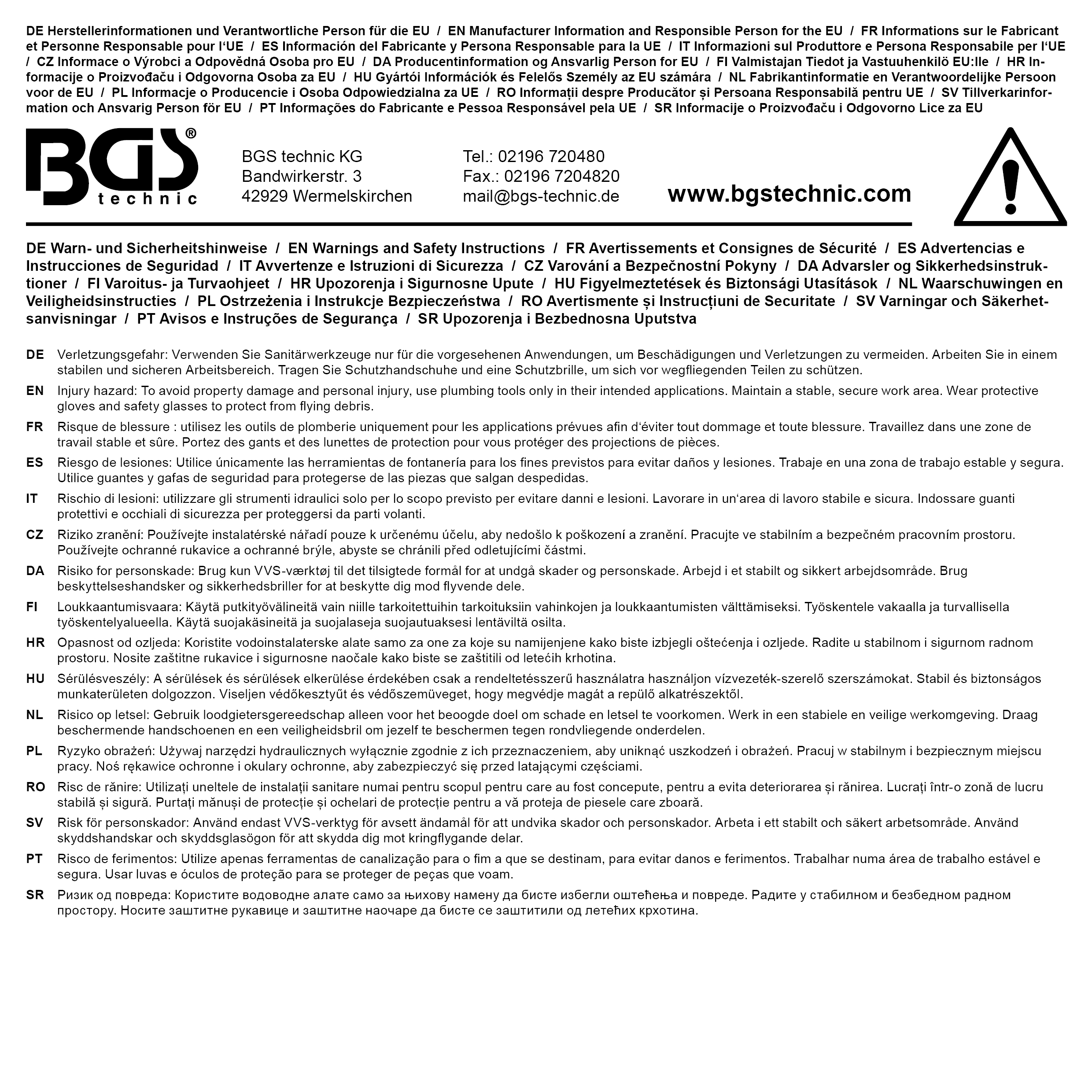 BGS Standhahn-Mutternschlüssel