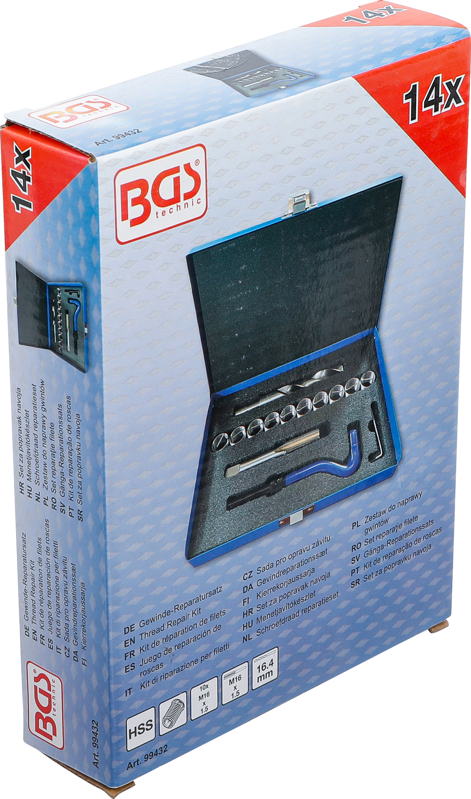 BGS Gewinde-Reparatursatz | M16 x 1,5 | 14-tlg.