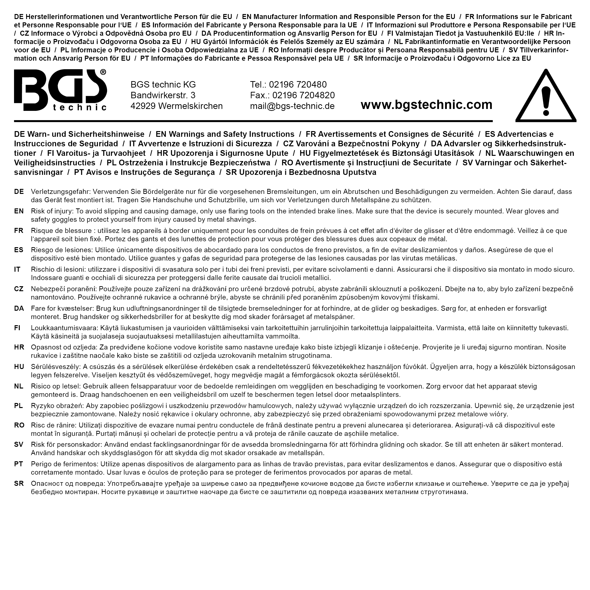 BGS Doppel-Bördelgerät mit Rohrabschneider | 10-tlg.