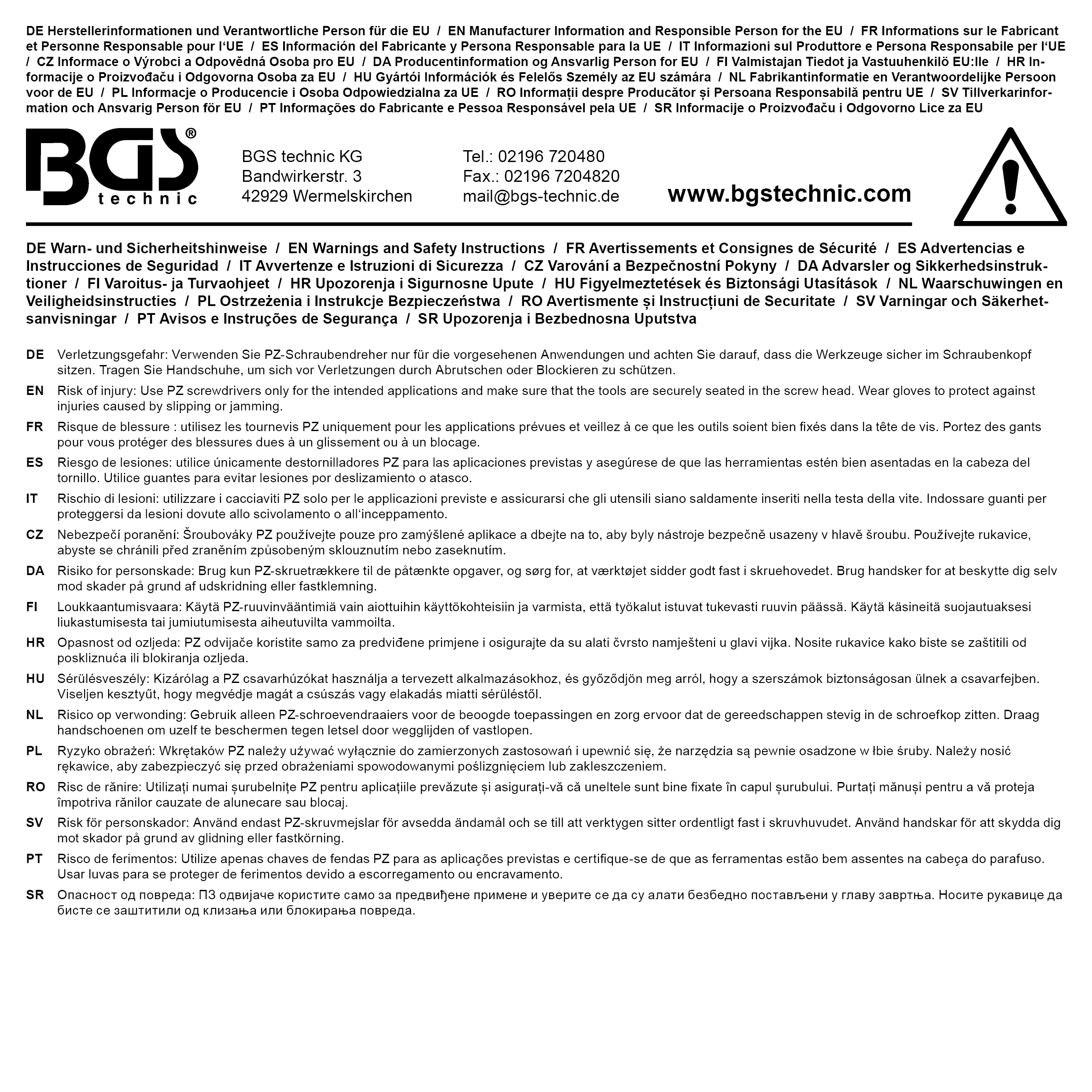 BGS Schraubendreher | Kreuzschlitz PZ1 | Klingenlänge 80 mm