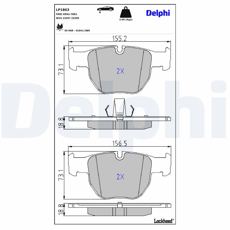 Bremsbelagsatz, Scheibenbremse