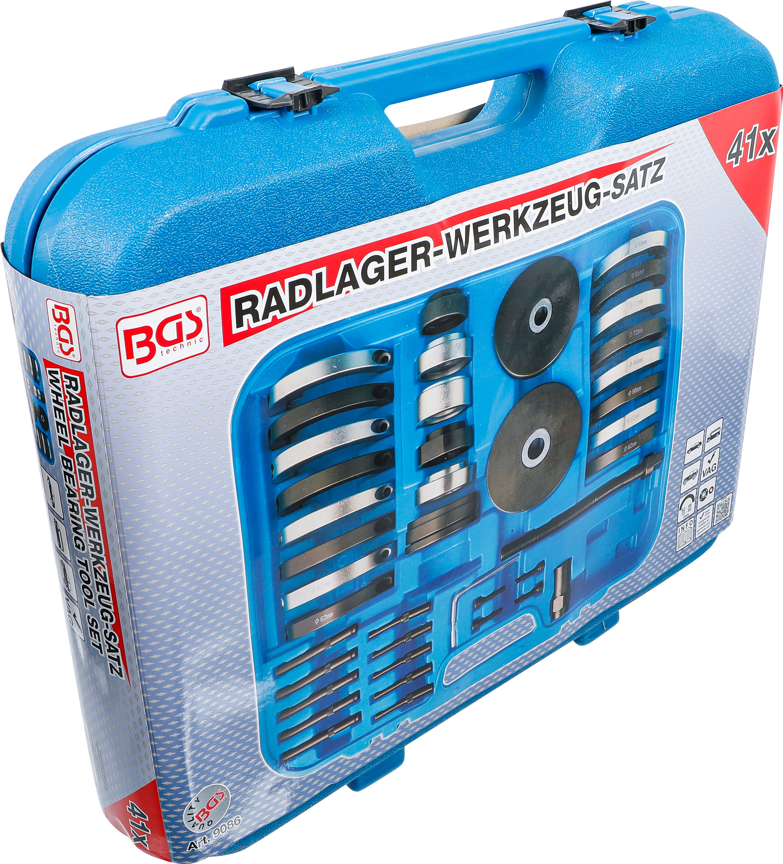 BGS Radlager-Werkzeug-Satz | für VAG | Radlager-Nabeneinheit Ø 62 / 66 / 72 / 85 mm