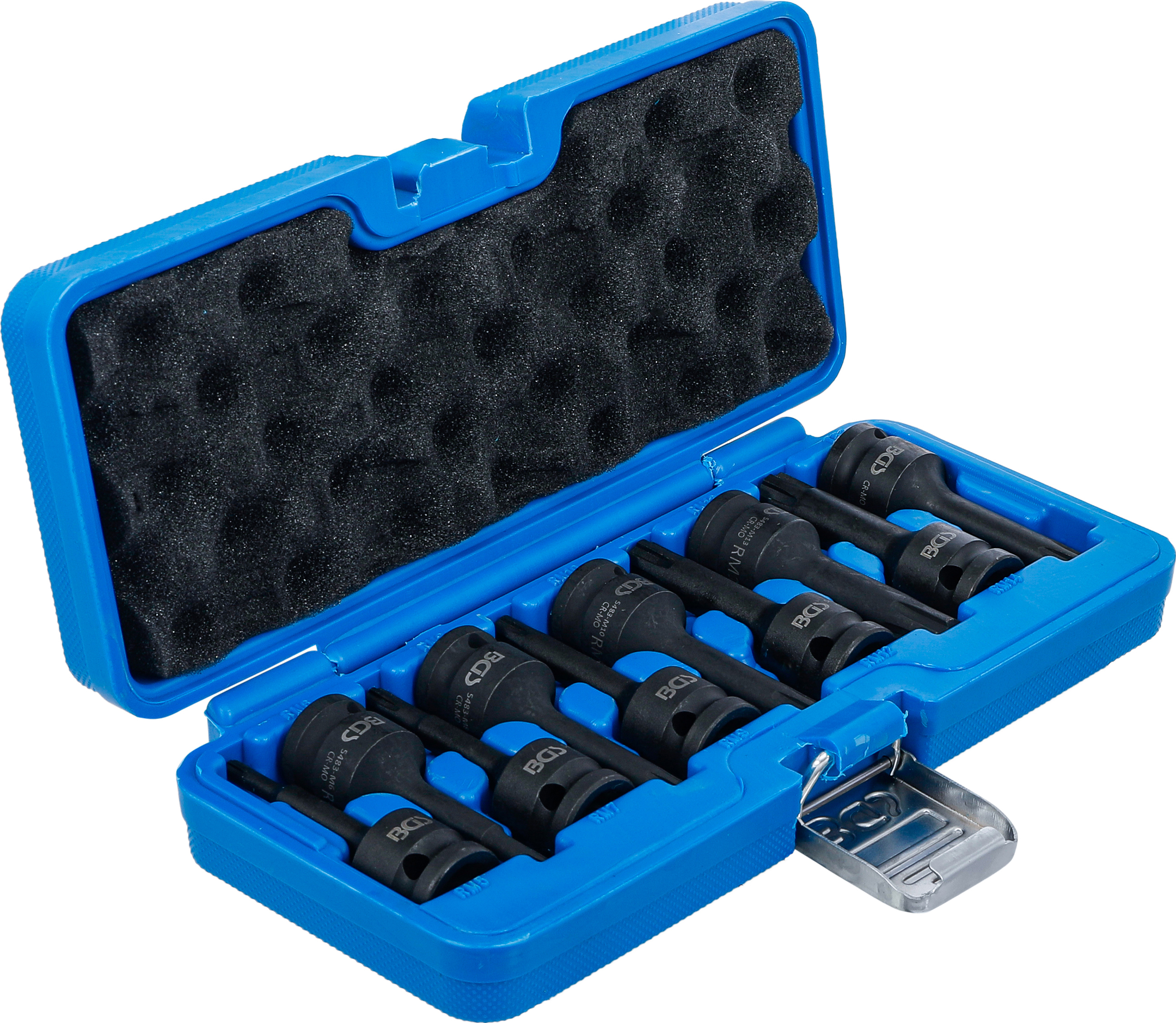 BGS Kraft-Bit-Einsatz-Satz | Antrieb Innenvierkant 12,5 mm (1/2") | Keil-Profil (für Ribe) M5 - M14 | 9-tlg.