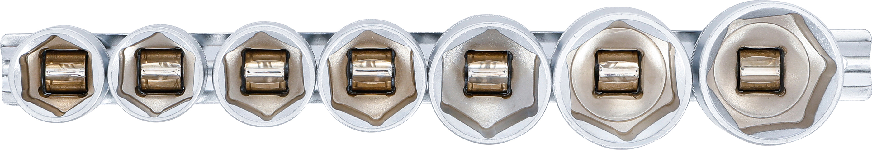 BGS Steckschlüssel-Einsatz-Satz, Sechskant | Antrieb Innenvierkant 12,5 mm (1/2") | SW 20 - 32 mm | 7-tlg.