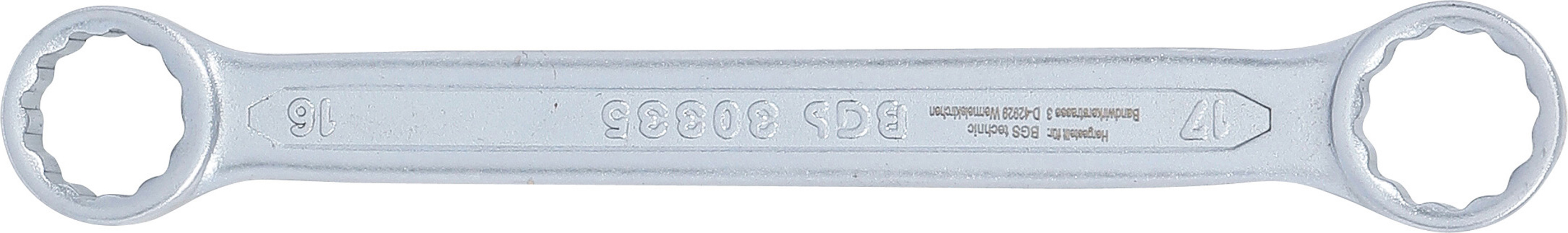 BGS Doppel-Ringschlüssel | extra flach | SW 16 x 17 mm