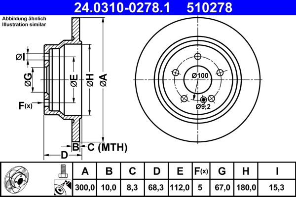 Bremsscheibe “ATE 300 mm, 10 mm, 8,3 mm”