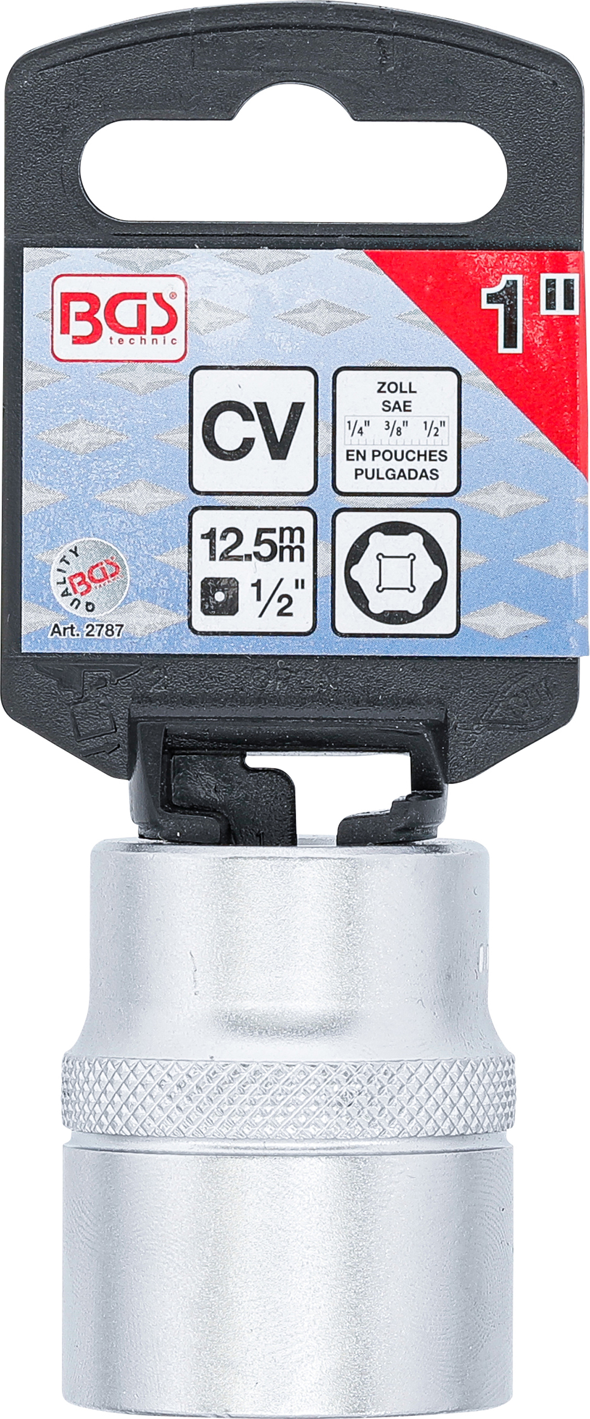 BGS Steckschlüssel-Einsatz Sechskant | Antrieb Innenvierkant 12,5 mm (1/2") | SW 1"