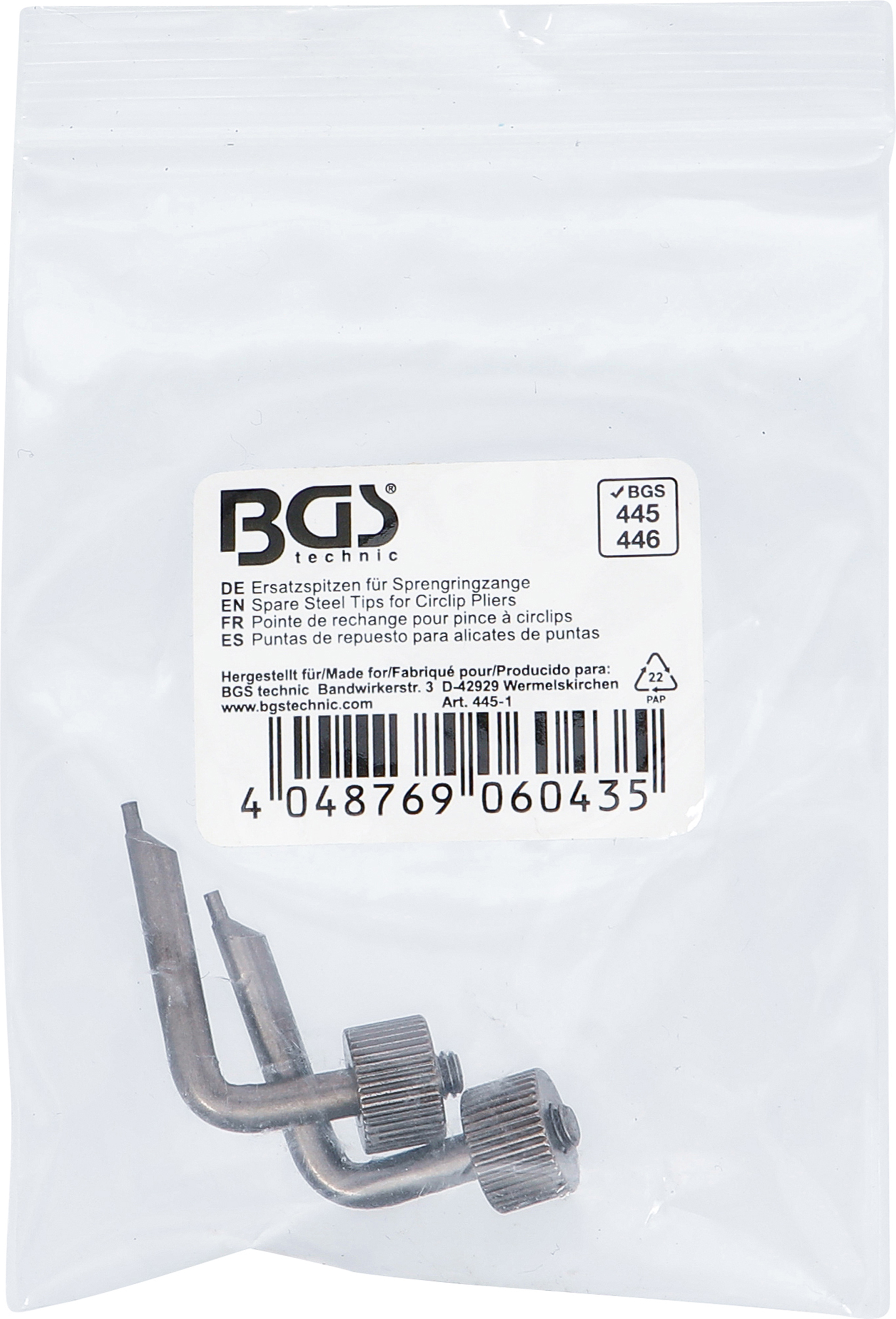 BGS Ersatzspitzen für Sprengringzange | 1 Paar | für Art. 445, 446