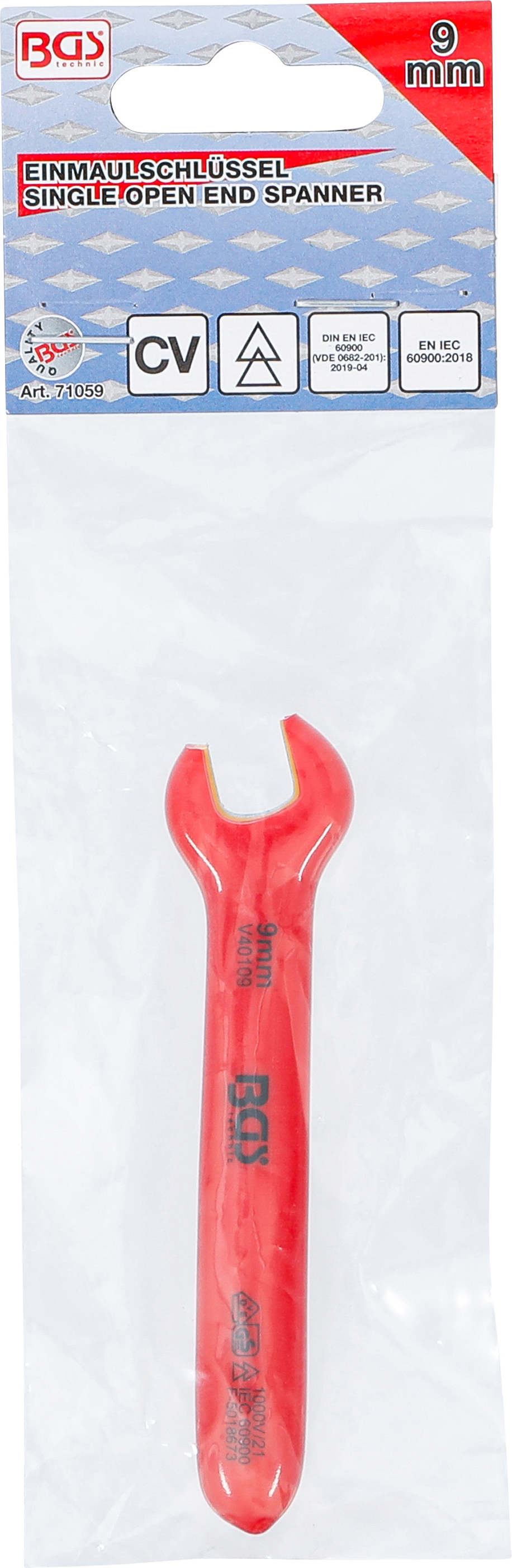 BGS VDE-Einmaulschlüssel | SW 9 mm BGS VDE-Einmaulschlüssel | SW 9 mm