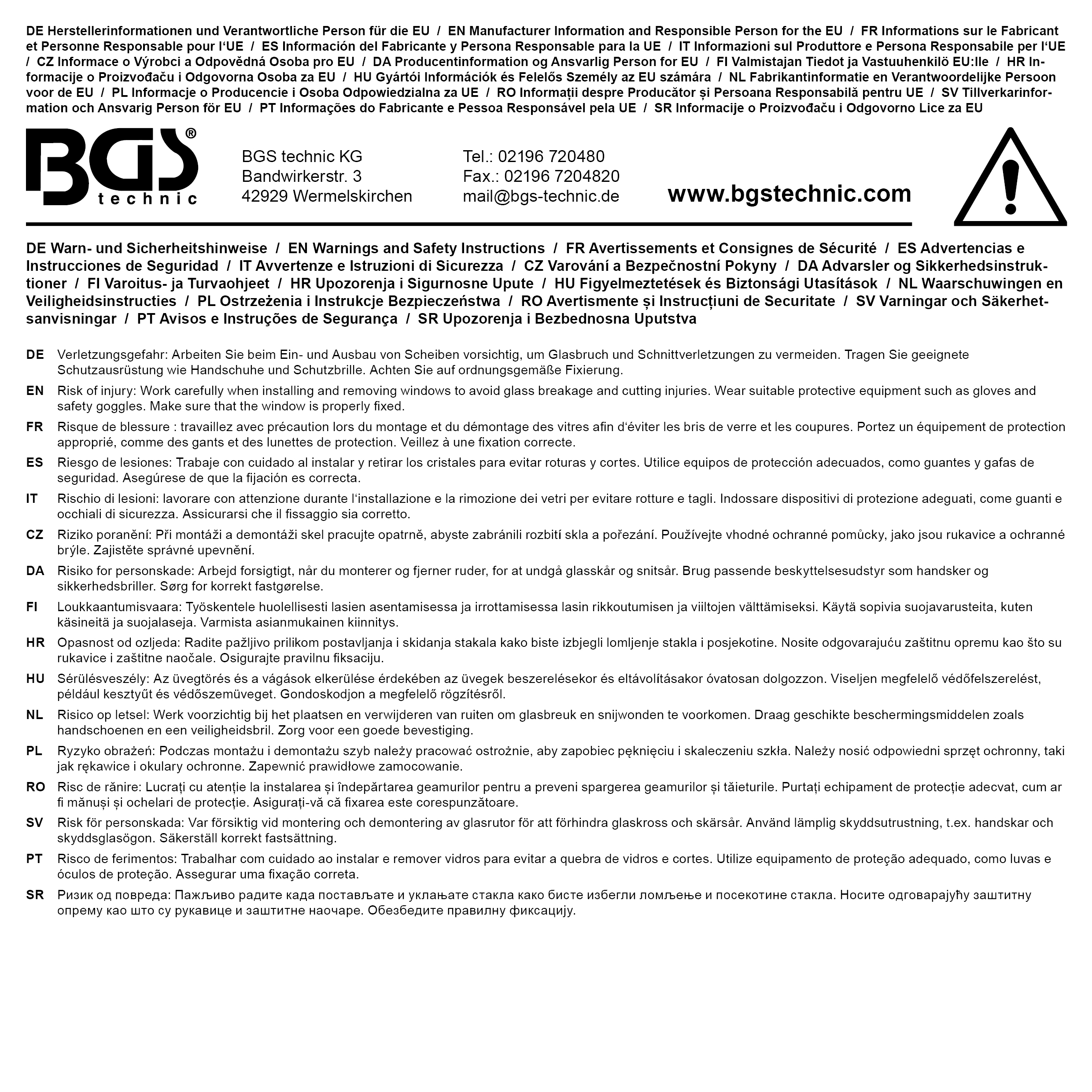 BGS Bügeleinsätze für Einziehwerkzeug | für Art. 8002