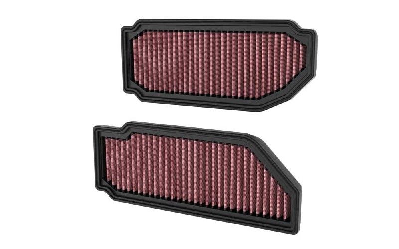 Panel-Filter (Einsatz), länge: 303mm, außenbreite: 117mm, höhe: 38mm, form: Platz, passt zu: MERCEDES AMG GT (C192) 3.0H/4.0/4.0H 02.22-, ((EN) wet filter; Katalog: www.knfilters.com)