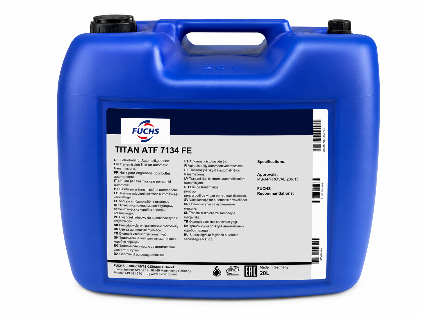 Fuchs Titan ATF 7134 FE MB 236.15 Automatikgetriebeöl 20 Liter