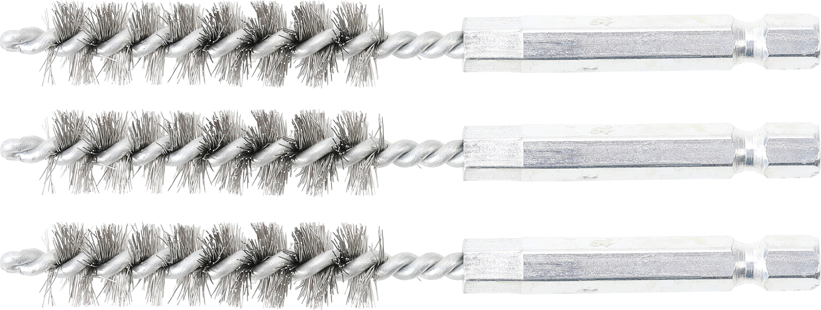 BGS Stahlbürste | 11 mm | Antrieb Außensechskant 6,3 mm (1/4") | 3-tlg.