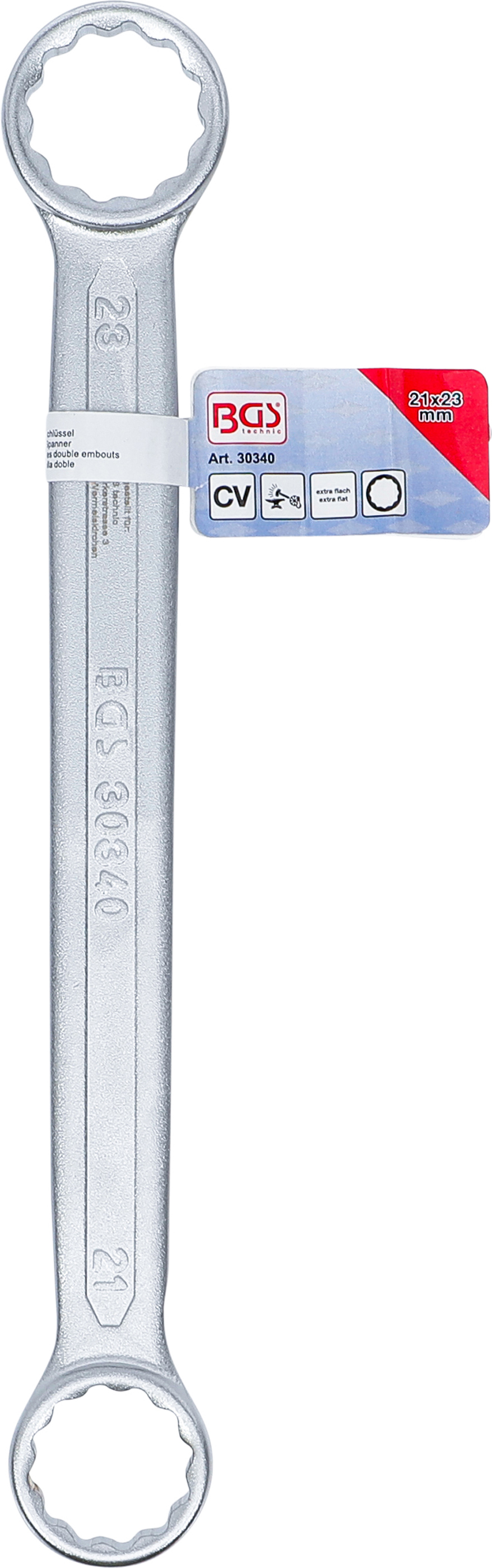 BGS Doppel-Ringschlüssel | extra flach | SW 21 x 23 mm