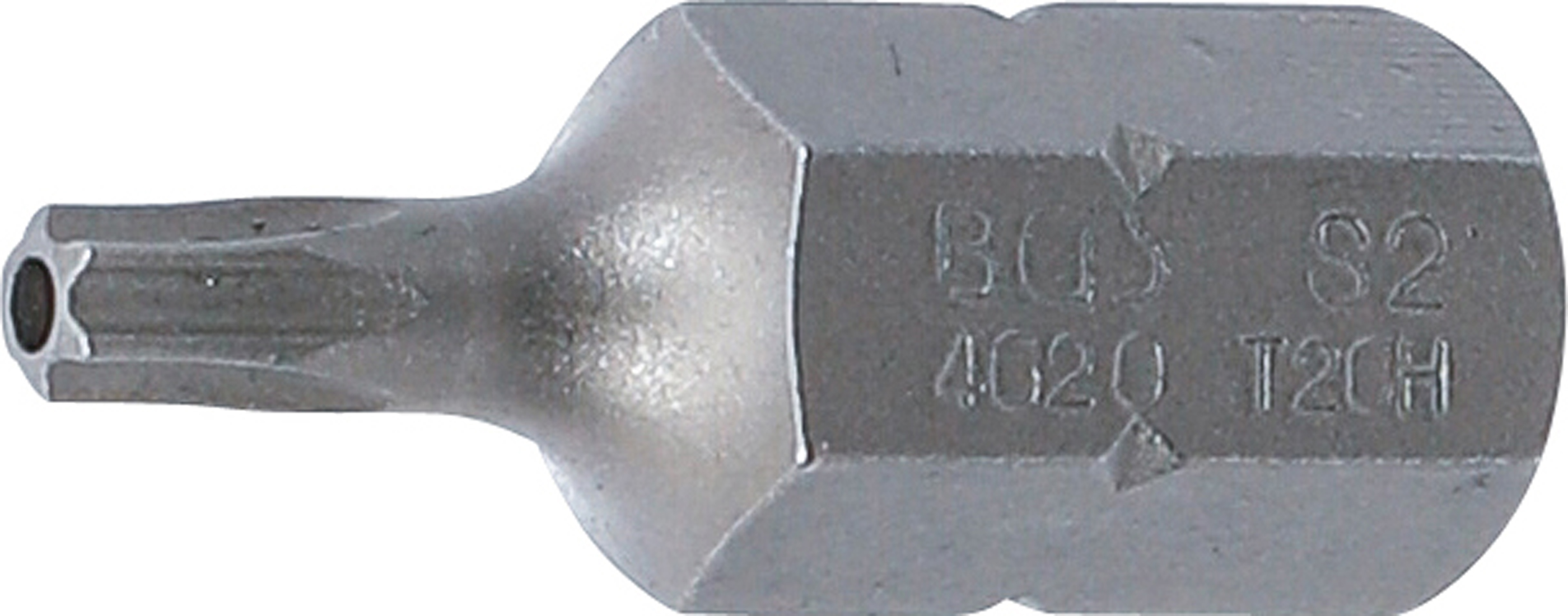 BGS Bit | Länge 30 mm | Antrieb Außensechskant 10 mm (3/8") | T-Profil (für Torx) mit Bohrung T20