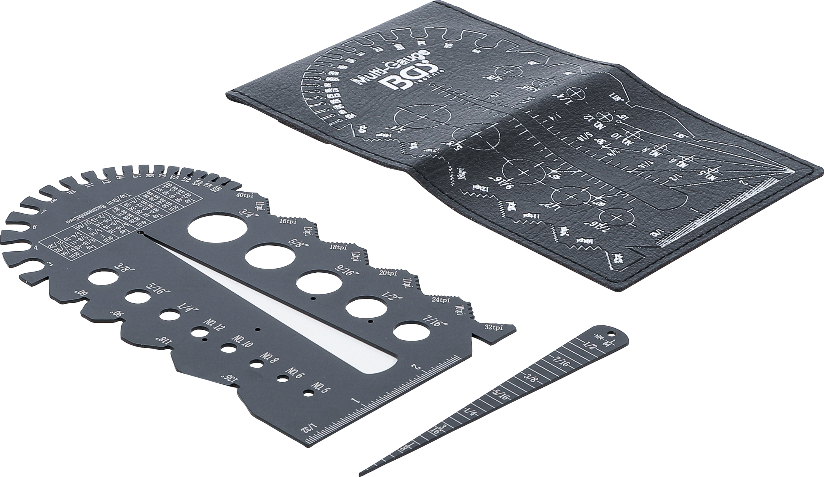 BGS Schrauben- und Gewindeschablone | Zollgrößen | 1/4 - 2"