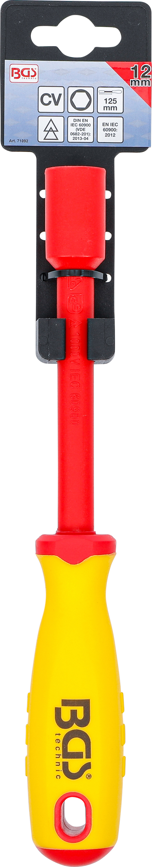 BGS VDE-Steckschlüssel-Schraubendreher | Sechskant | SW 12 mm | Klingenlänge 125 mm