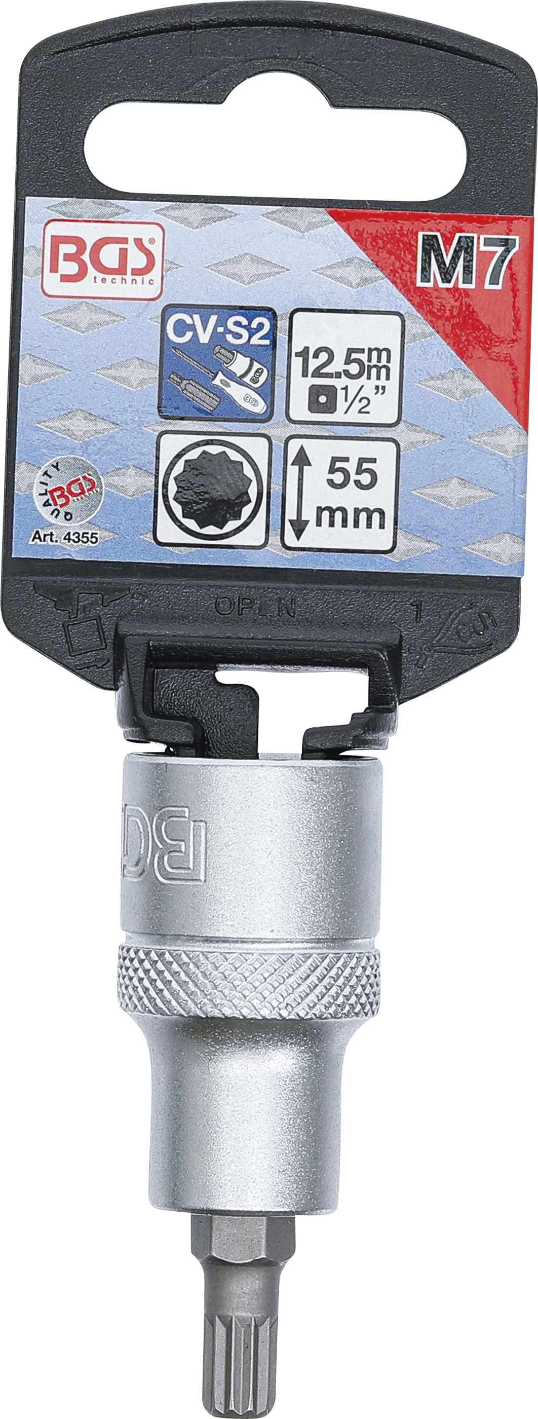 BGS Bit-Einsatz | Antrieb Innenvierkant 12,5 mm (1/2") | Innenvielzahn (für XZN) M7