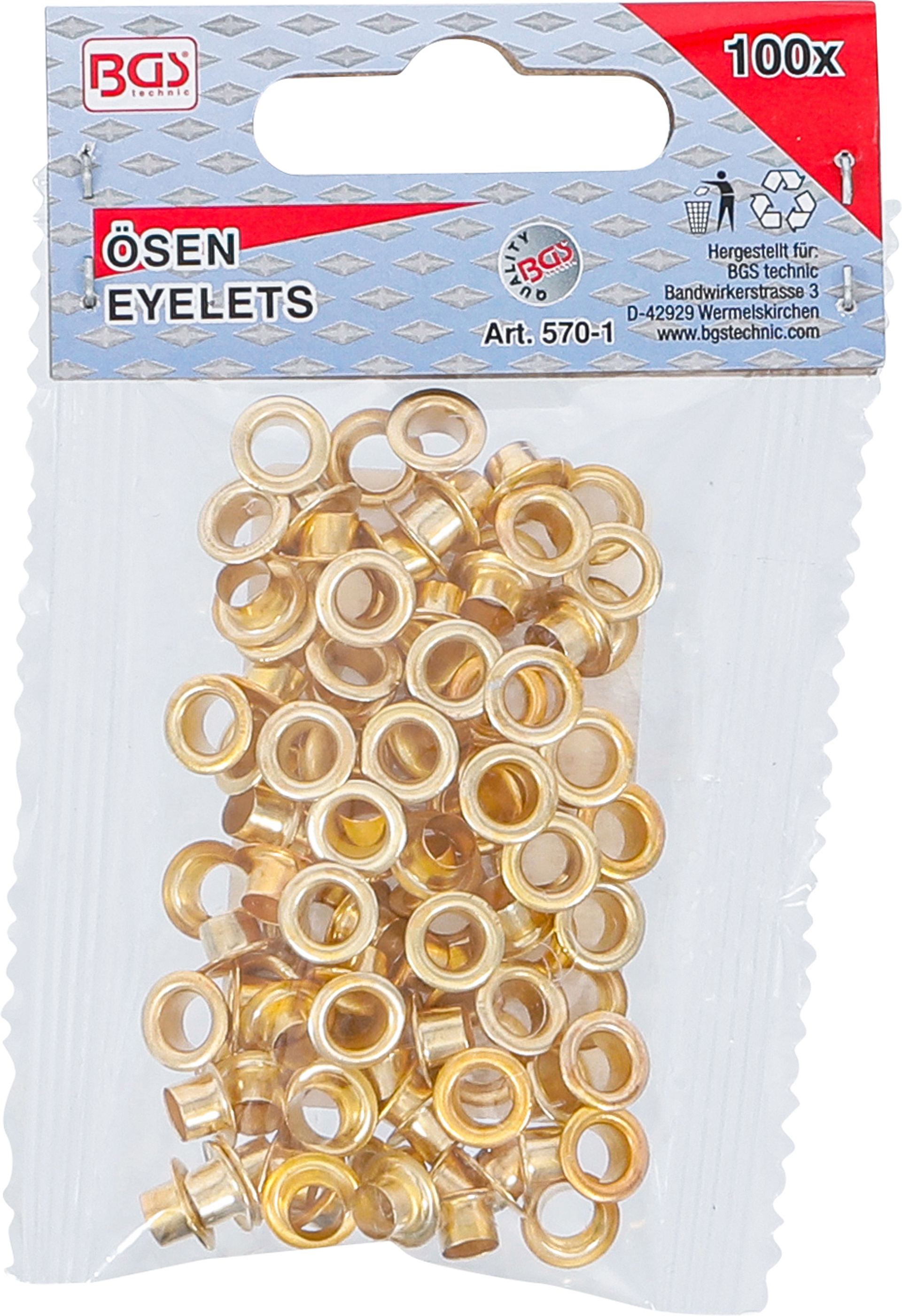BGS Ösen-Sortiment | 4,5 x 5,0 mm | 100 -tlg.