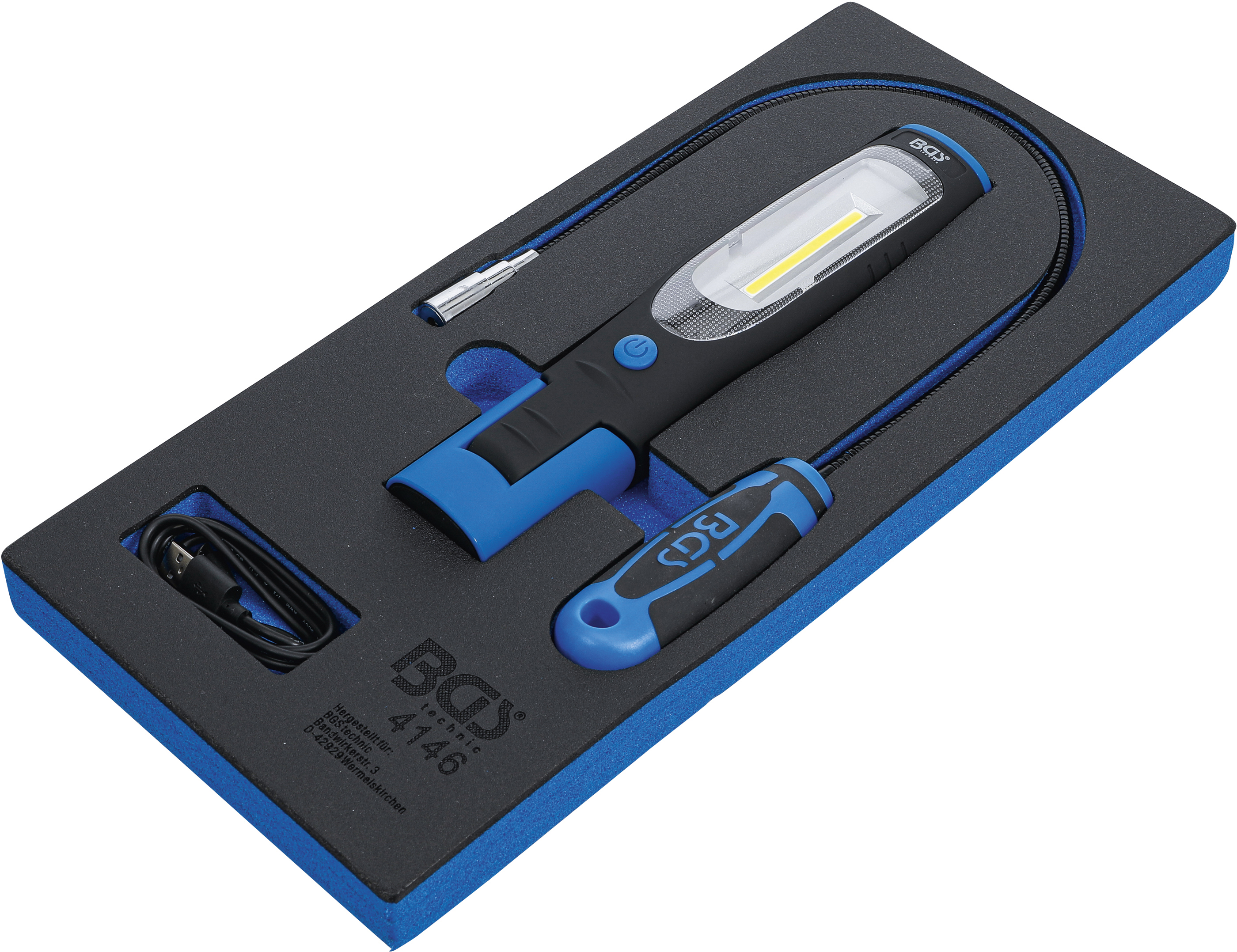 BGS Werkstattwageneinlage 1/3: Handlampe und Magnetheberlampe | 3-tlg.