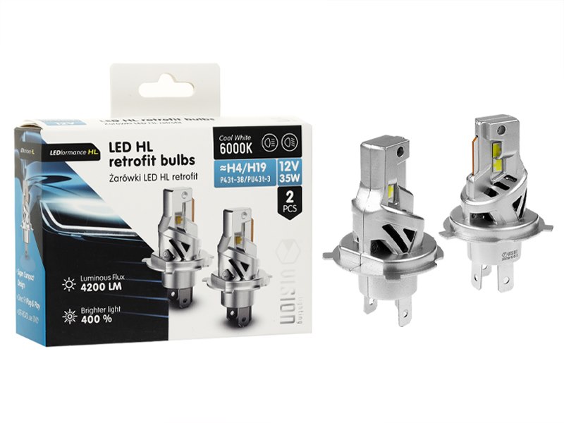 Vision H4 H19 LED Retrofit 12V 35W 4200 LM 6000K 2er Set