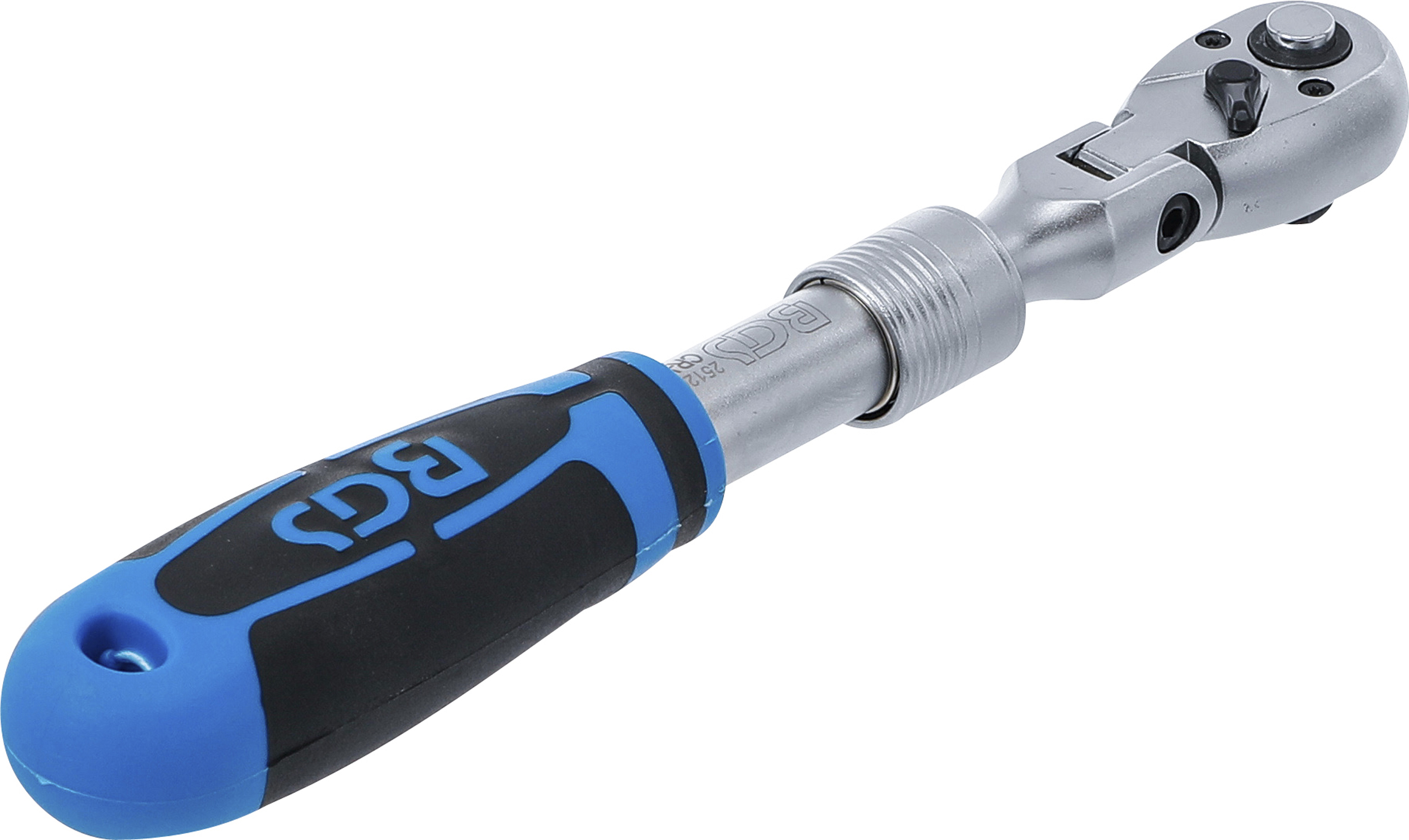 BGS Umschaltknarre, ausziehbar, abwinkelbar | Abtrieb Außenvierkant 10 mm (3/8") | 260 - 365 mm