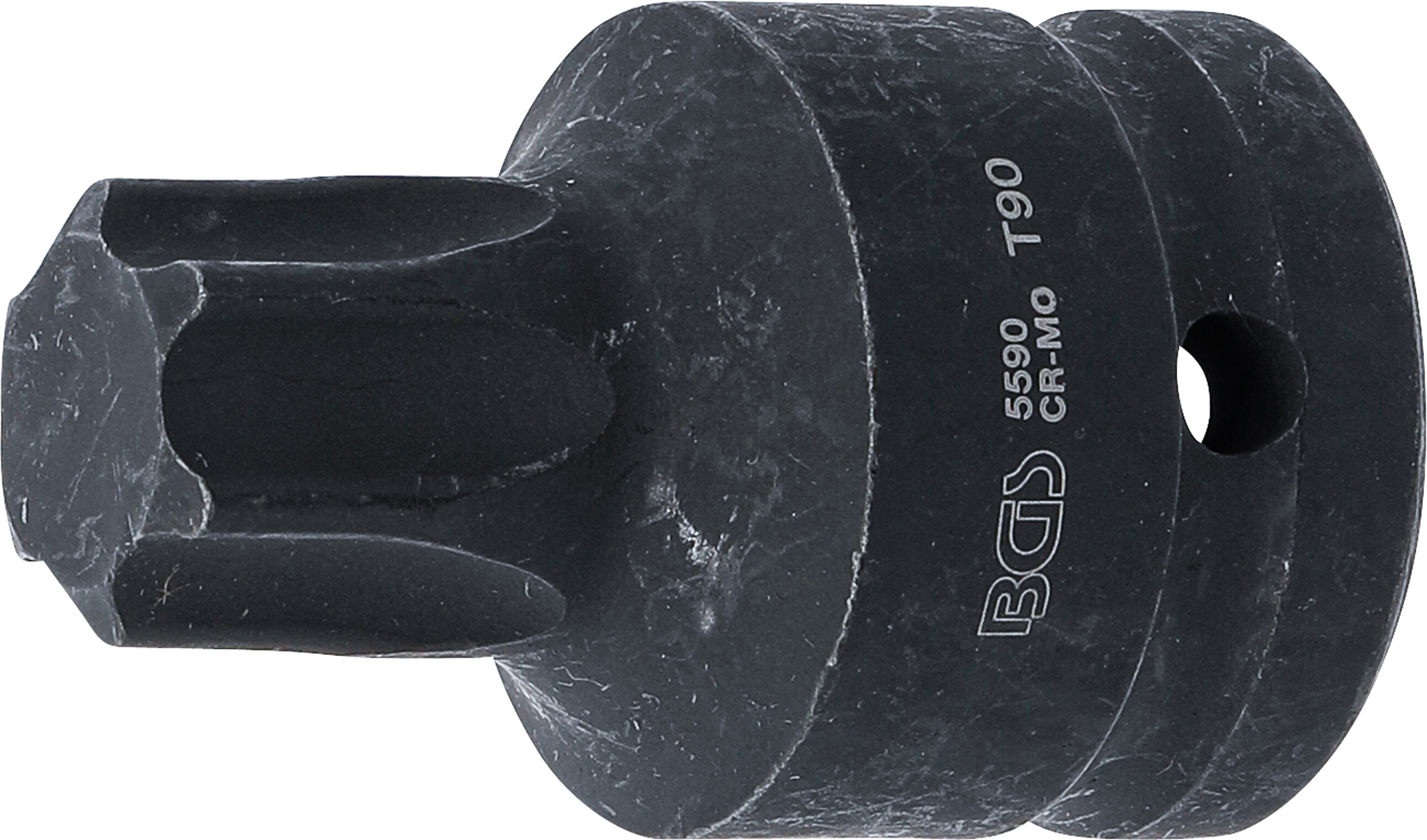 BGS Kraft-Bit-Einsatz | Länge 60 mm | Antrieb Innenvierkant 20 mm (3/4") | T-Profil (für Torx) T90