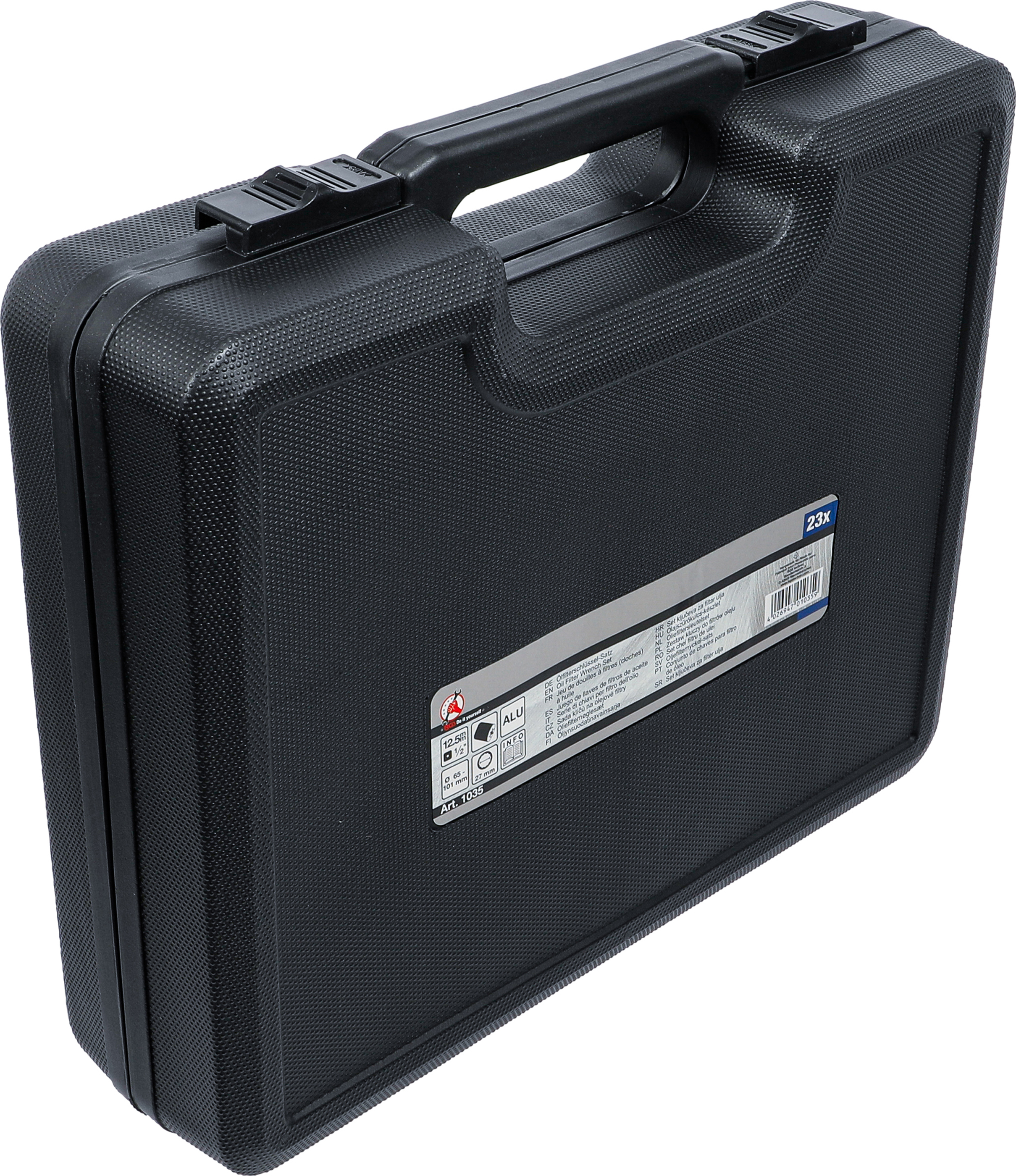 BGS Ölfilterschlüssel-Satz | Aluminium-Druckguss | Antrieb Innenvierkant 12,5 mm (1/2") | 23-tlg.