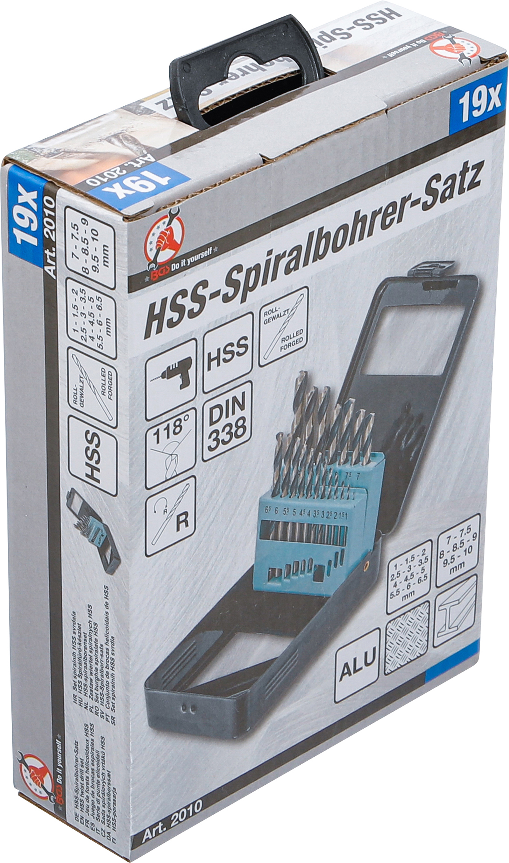 BGS HSS-Spiralbohrer-Satz | 1 - 10 mm | 19-tlg.