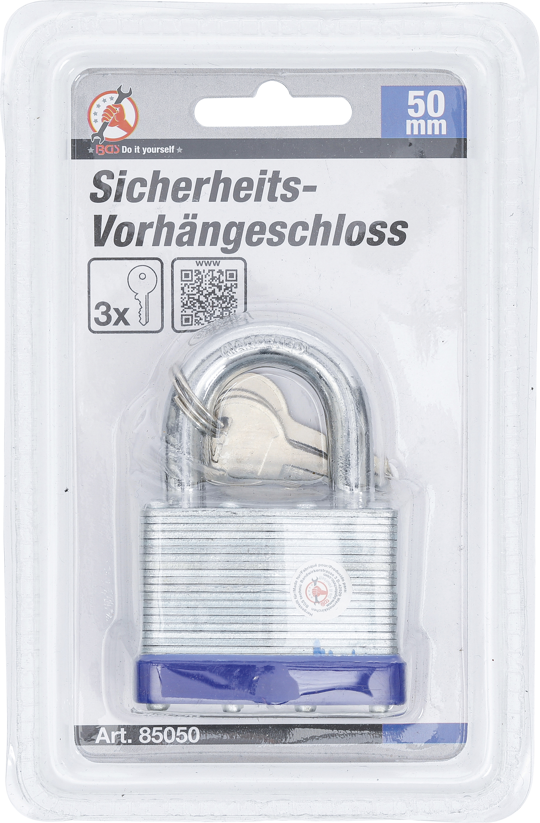 BGS Sicherheits-Vorhängeschloss | 50 mm