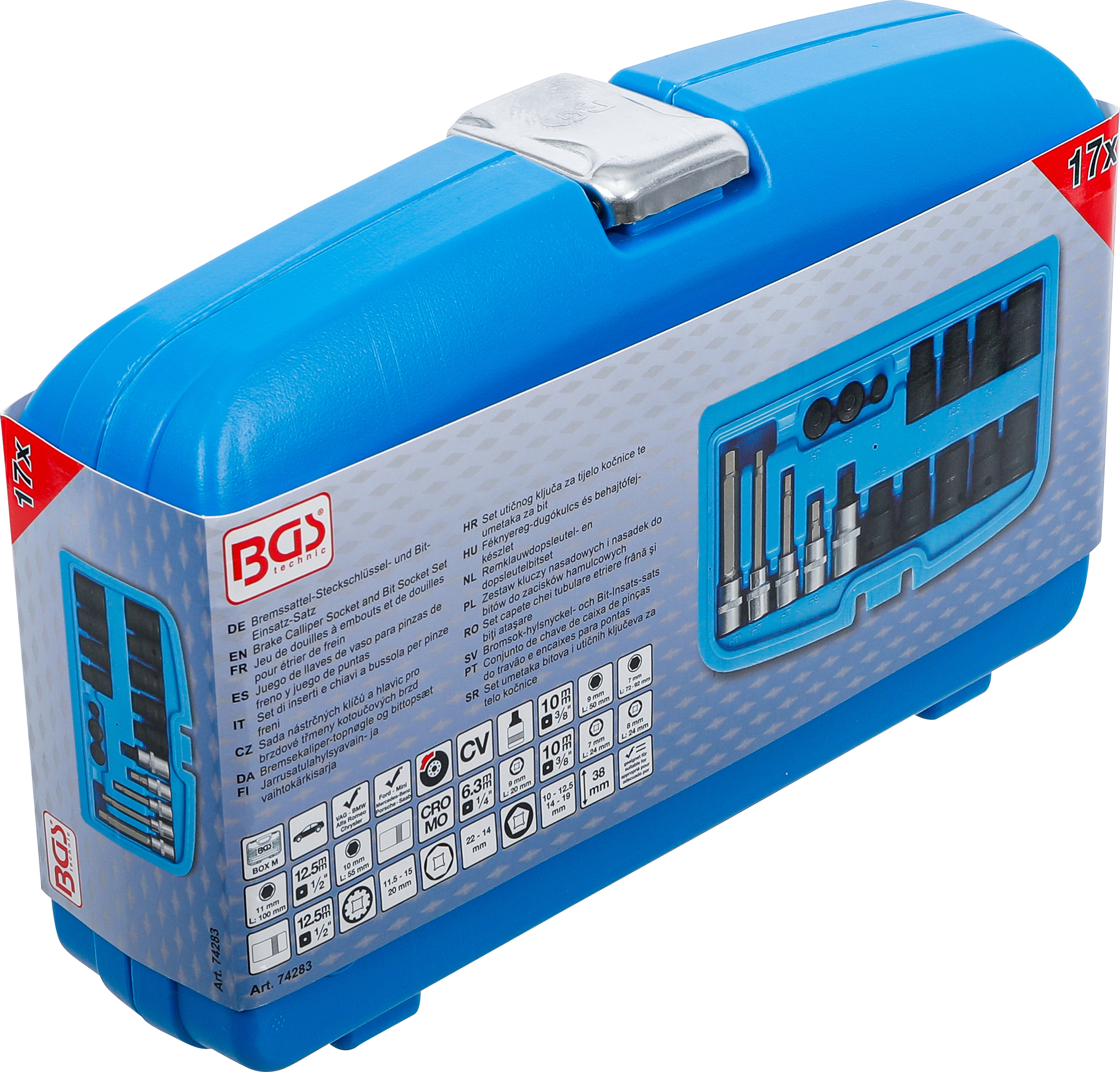 BGS Bremssattel-Steckschlüssel- und Bit-Einsatz-Satz | 17-tlg.