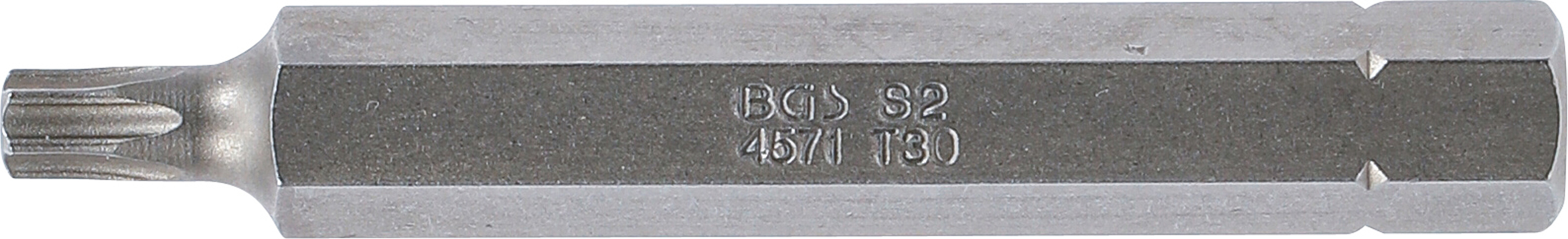 BGS Bit | Länge 75 mm | Antrieb Außensechskant 10 mm (3/8") | T-Profil (für Torx) T30