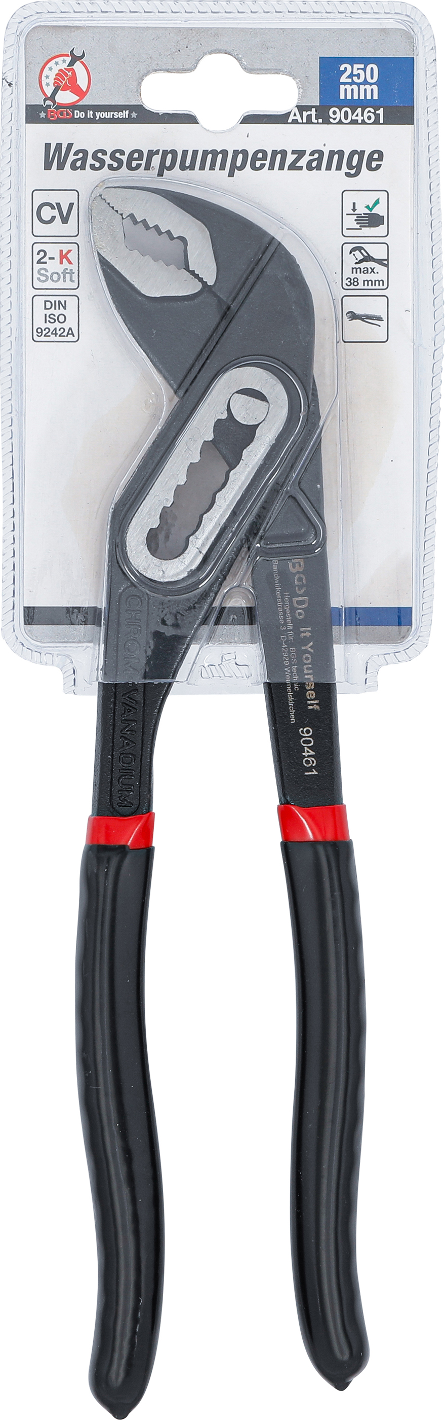 BGS Wasserpumpenzange | mit Durchsteckgewerbe | 250 mm