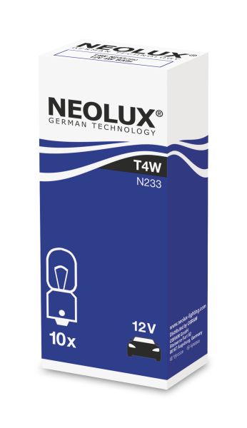 Neolux N233 Kugellampe T4W 12V 4W BA9s 10er Pack